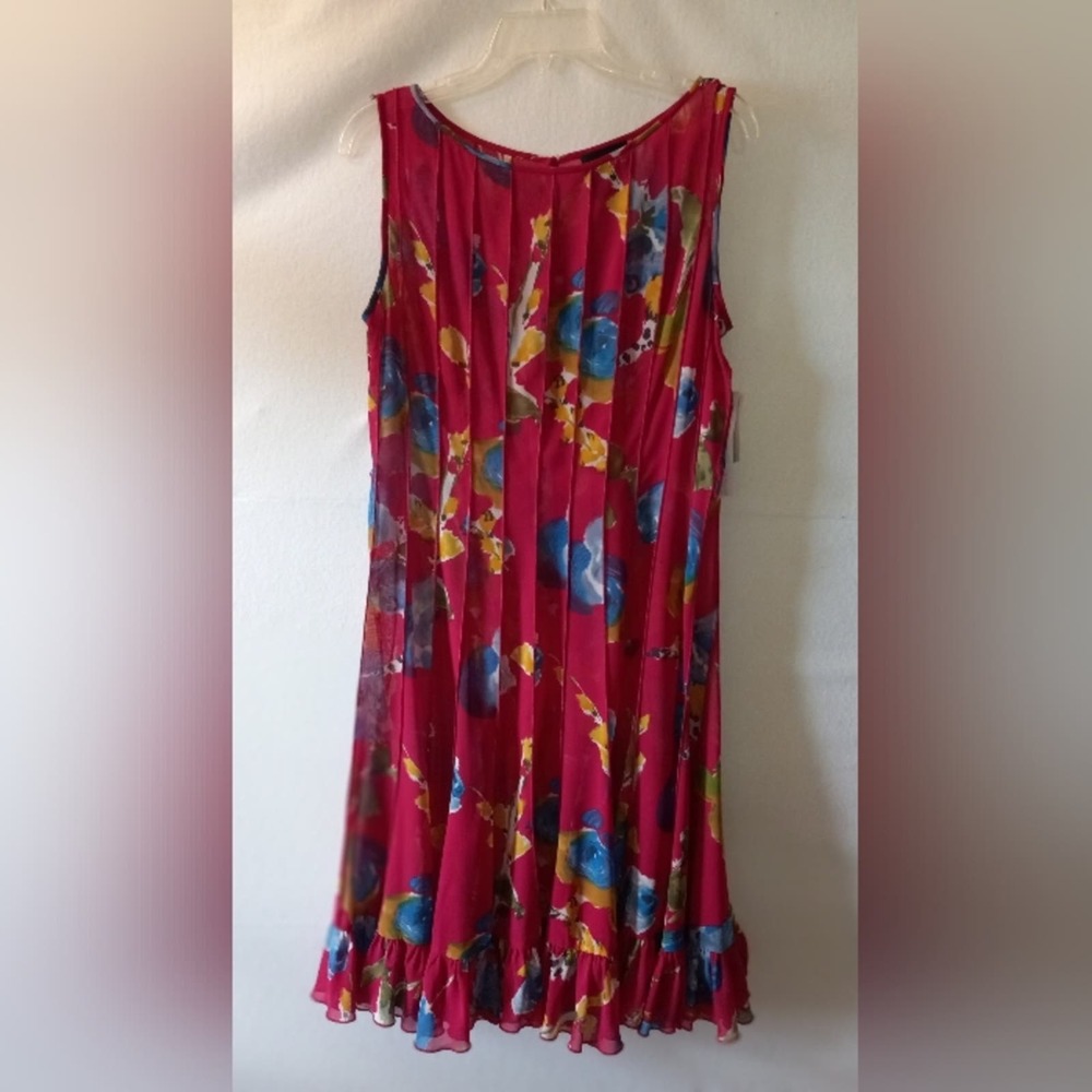 Adrianna Papell Floral Tea Length Dress - 12